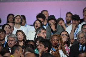 Paris 2024 - Gerald Darmanin And Wife At Fencing Match