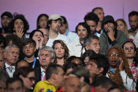 Paris 2024 - Gerald Darmanin And Wife At Fencing Match