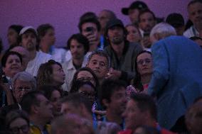 Paris 2024 - Gerald Darmanin And Wife At Fencing Match