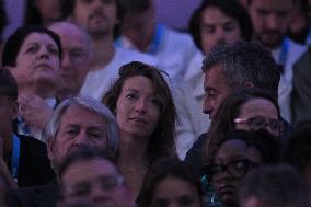 Paris 2024 - Gerald Darmanin And Wife At Fencing Match
