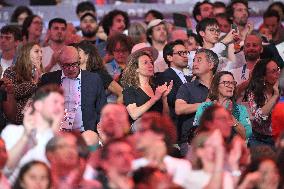 Paris 2024 - Gerald Darmanin And Wife At Fencing Match