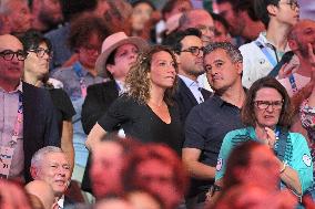Paris 2024 - Gerald Darmanin And Wife At Fencing Match