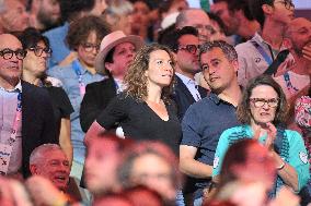 Paris 2024 - Gerald Darmanin And Wife At Fencing Match