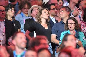 Paris 2024 - Gerald Darmanin And Wife At Fencing Match