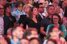 Paris 2024 - Gerald Darmanin And Wife At Fencing Match