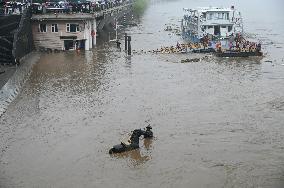 Pier Sculpture Flooded in Jilin