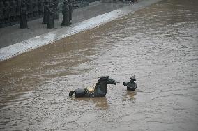 Pier Sculpture Flooded in Jilin