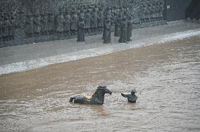 Pier Sculpture Flooded in Jilin