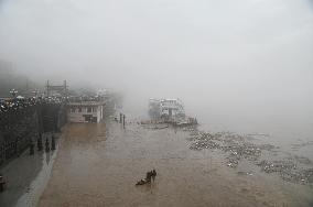 Pier Sculpture Flooded in Jilin