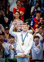 Paris 2024 - 400m Medley - Leon Marchand Wins Gold And Beats Olympic Record