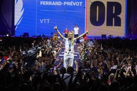 Paris 2024 - Pauline Ferrand Prevot Celebrate her Gold Medal At Club France