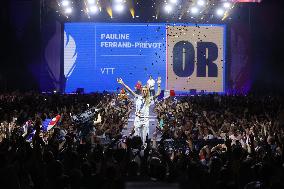 Paris 2024 - Pauline Ferrand Prevot Celebrate her Gold Medal At Club France