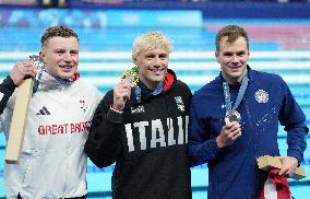 Paris 2024 - Men's 100m Breaststroke - Nicolo Martinenghi Wins Gold