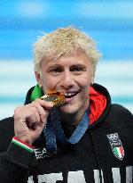 Paris 2024 - Men's 100m Breaststroke - Nicolo Martinenghi Wins Gold