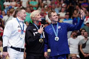 Paris 2024 - Men's 100m Breaststroke - Nicolo Martinenghi Wins Gold