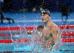 Paris 2024 - Men's 100m Breaststroke - Nicolo Martinenghi Wins Gold