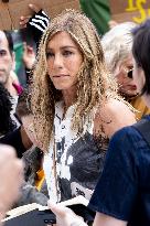 Jennifer Aniston Joins A Climate Change Protest Filming The Morning Show - NYC