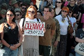 Kyiv pays tribute to Olenivka prison massacre victims