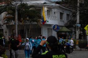 Venezuelans Demonstrate On The Day Of The Presidential Elections In Medellin, Colombia