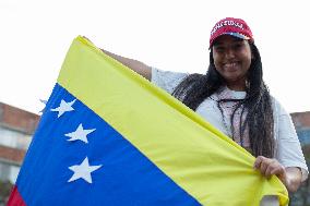 Venezuelans Demonstrate On The Day Of The Presidential Elections In Medellin, Colombia