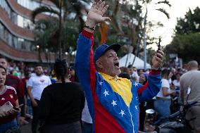 Venezuelans Demonstrate On The Day Of The Presidential Elections In Medellin, Colombia