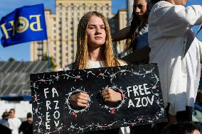 Ceremony To Remember The Ukrainian Victims Of The Olenivka Camp Explosion, On The Independence Square In Kyiv