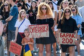 Ceremony To Remember The Ukrainian Victims Of The Olenivka Camp Explosion, On The Independence Square In Kyiv