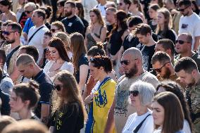 Ceremony To Remember The Ukrainian Victims Of The Olenivka Camp Explosion, On The Independence Square In Kyiv