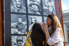 Ceremony To Remember The Ukrainian Victims Of The Olenivka Camp Explosion, On The Independence Square In Kyiv