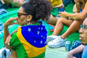 Brazilians Watching The Games In Casa Brasil