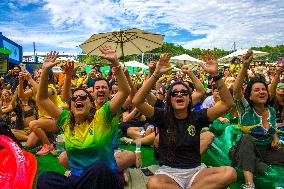 Brazilians Watching The Games In Casa Brasil