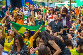 Brazilians Watching The Games In Casa Brasil