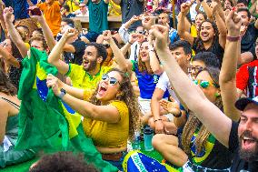 Brazilians Watching The Games In Casa Brasil