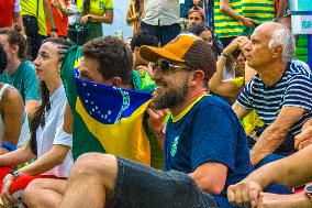 Brazilians Watching The Games In Casa Brasil