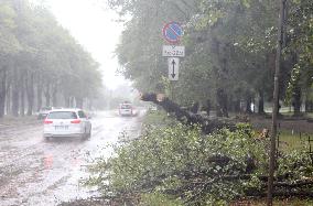 Rain and storm in Riga