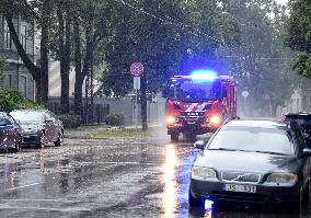 Rain and storm in Riga