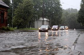 Rain and storm in Riga