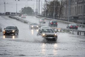 Rain and storm in Riga