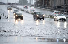 Rain and storm in Riga