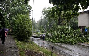 Rain and storm in Riga