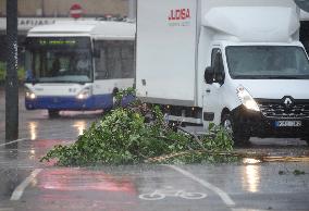 Rain and storm in Riga