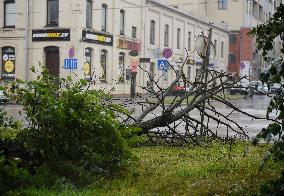 Rain and storm in Riga