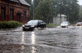 Rain and storm in Riga