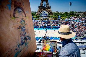 Paris 2024 - Beach Volley Illustrations