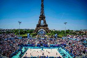 Paris 2024 - Beach Volley Illustrations