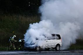 Car Fire In Belgium