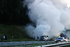 Car Fire In Belgium