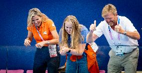 Paris 2024 - King Willem-Alexander, Princess Catharina-Amalia, and Queen Maxima In The Stands