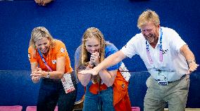 Paris 2024 - King Willem-Alexander, Princess Catharina-Amalia, and Queen Maxima In The Stands