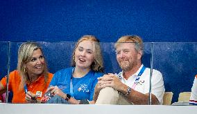 Paris 2024 - King Willem-Alexander, Princess Catharina-Amalia, and Queen Maxima In The Stands